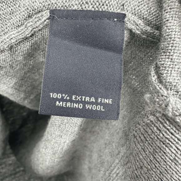 Hart Schaffner Marx Mens M Wool Sweater V-Neck Grey Minimalist Neutral - Picture 10 of 11